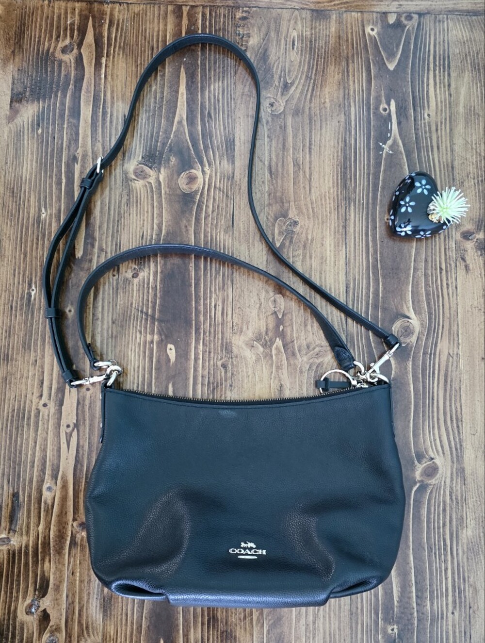 Coach Small Skylar Hobo Bag Black Pebble Leather Crossbody 91028